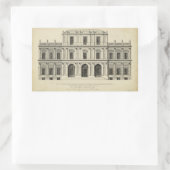 Theatrische stijlgevel van Colen Campbell Rechthoekige Sticker (Tas)