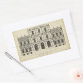 Theatrische stijlgevel van Colen Campbell Rechthoekige Sticker (Envelop)