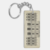 Theatrische stijlgevel van Colen Campbell Sleutelhanger (Voorkant Links)