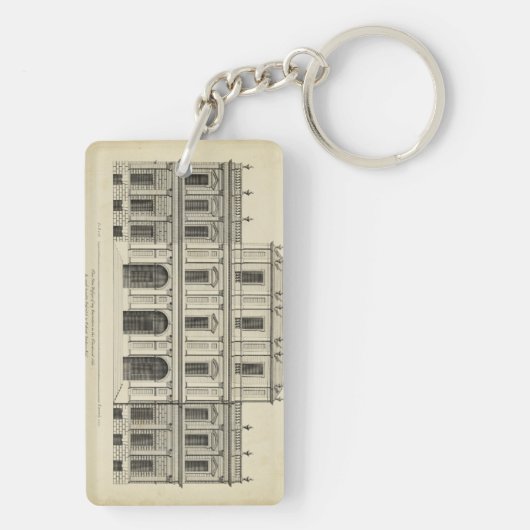 Theatrische stijlgevel van Colen Campbell Sleutelhanger (achterkant)