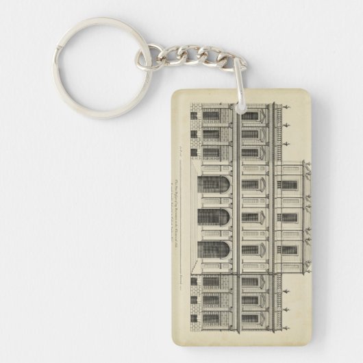 Theatrische stijlgevel van Colen Campbell Sleutelhanger (Voorkant)