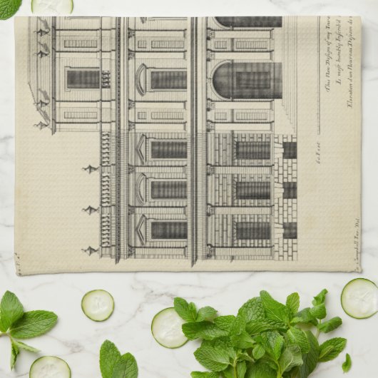 Theatrische stijlgevel van Colen Campbell Theedoek (Gevouwen)