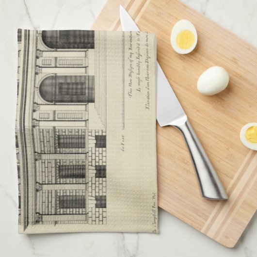 Theatrische stijlgevel van Colen Campbell Theedoek (Quarter Fold)