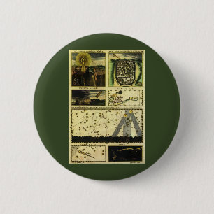 Theatrum Cometicum Kometen door Stanislaw Lubienie Ronde Button 5,7 Cm