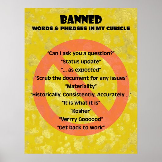 "theCUBICLE" Verboden woorden en zinnen Poster (Voorkant)
