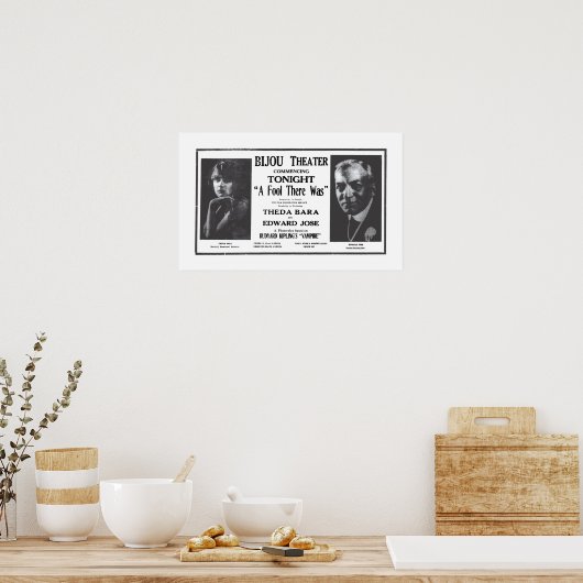 Theda Bara 1916 film en poster (Keuken)