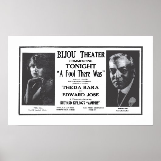 Theda Bara 1916 film en poster (Voorkant)