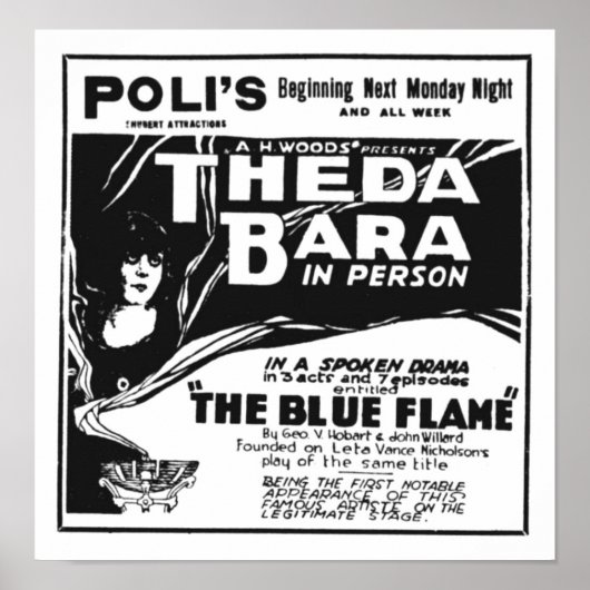 Theda Bara 1920 poster persoonlijk optreden (Voorkant)