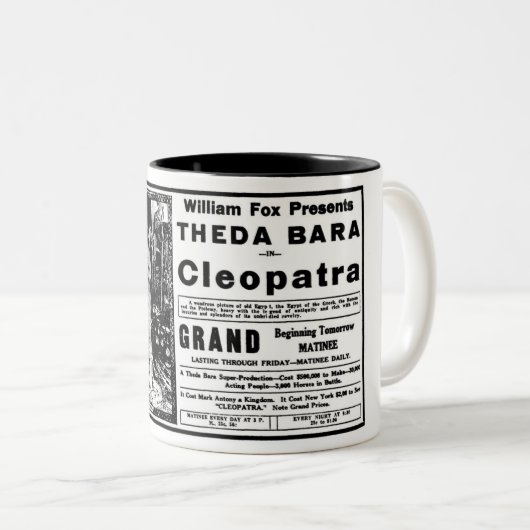 Theda Bara Cleopatra 1918 Tweekleurige Koffiemok (Voorkant rechts)