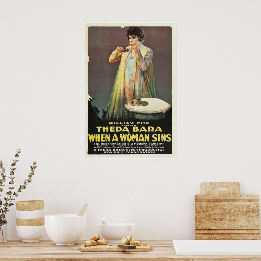 Theda Bara "Wanneer een vrouw zingt" Poster (Keuken)