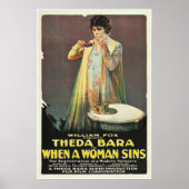 Theda Bara "Wanneer een vrouw zingt" Poster (Voorkant)