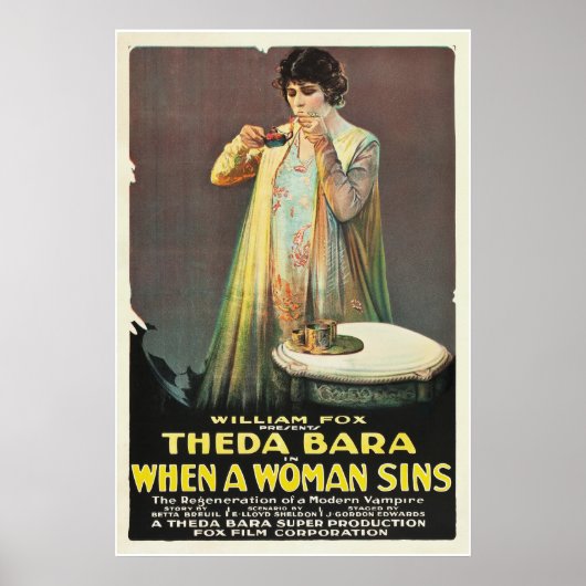Theda Bara "Wanneer een vrouw zingt" Poster (Voorkant)