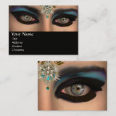 THEDA / DIAMOND STARS EN BLAUWE GEMSTONEN VISITEKAARTJE (Voorkant / Achterkant)