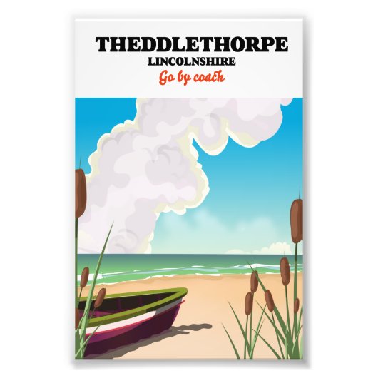 Theddlethorpe Lincolnshire reisposter. Foto Afdruk (Voorkant)