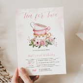 Thee 2e verjaardag Bloemen Uitnodiging