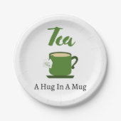 Thee A Hug in een Mok papier Borden Papieren Bordje (Voorkant)