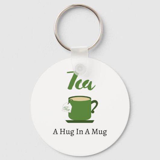 Thee A Hug in een Mok Sleutelhanger (Voorkant)