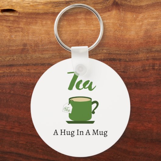 Thee A Hug in een Mok Sleutelhanger (Voorkant)