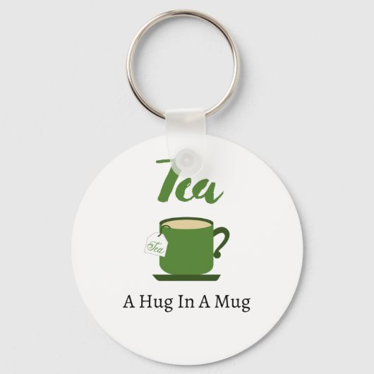 Thee A Hug in een Mok Sleutelhanger (Achterkant)
