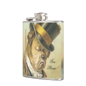 "Thee alsjeblieft!" Elegante hond Bulldog Heupfles (Links)