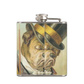 "Thee alsjeblieft!" Elegante hond Bulldog Heupfles (Achterkant)