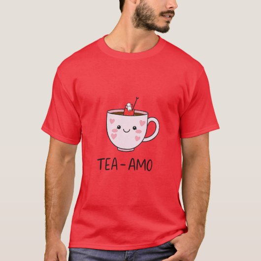 Thee amo voor drankliefhebber t-shirt (Voorkant)