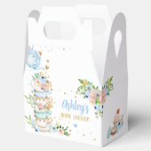 Thee Baby shower Blue Bloemenmeisje Baby brouwt Bedankdoosjes (Geopend)