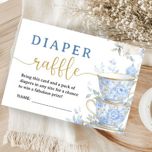 Thee Baby Shower Jongen Blauwe Thee Feestje Luier Informatiekaartje