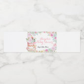 Thee Baby Shower Pastel Bloem Waterfles Label Etiket (Enkel label)