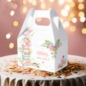 Thee Baby shower Roze Bloemenmeisje Baby is Brouwe Bedankdoosjes