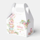 Thee Baby shower Roze Bloemenmeisje Baby is Brouwe Bedankdoosjes (Voorkant Zijde)