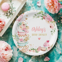 Thee Baby shower Roze Bloemenmeisje Baby is Brouwe
