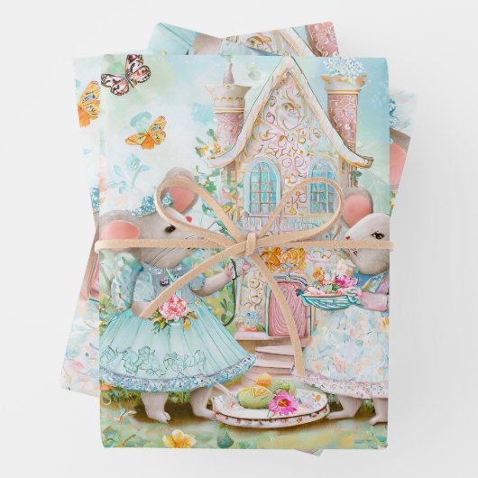 Thee bij tuin illustratie inpakpapier vel (In situ)