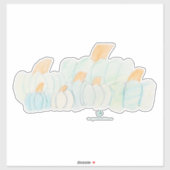 Thee-blauwe Pompoenveld Kiss-Cut Sticker (Vel)