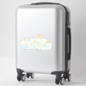 Thee-blauwe Pompoenveld Kiss-Cut Sticker (Koffer)