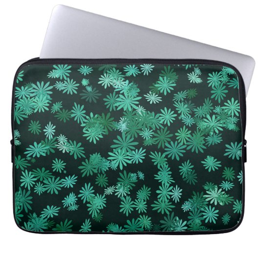 Thee blauwige margrieten laptop sleeve (Voorkant)