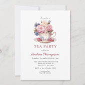  thee | Bloemen Tea Party Kaart (Voorkant)