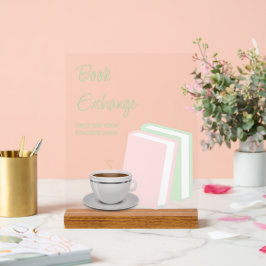 Thee & Boeken Bruidsmeisjesfeest Boekenruil Acryl Bord