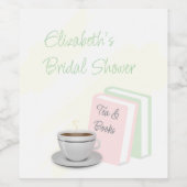 Thee & Boeken Bruidsmeisjeshuwelijk Wijn Etiket (Enkel label)