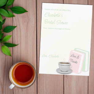 Thee & Boeken Bruidsuitnodiging Bedankkaart