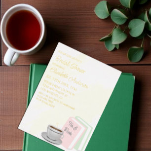 Thee & Boeken Bruidsuitnodiging Folie Uitnodiging