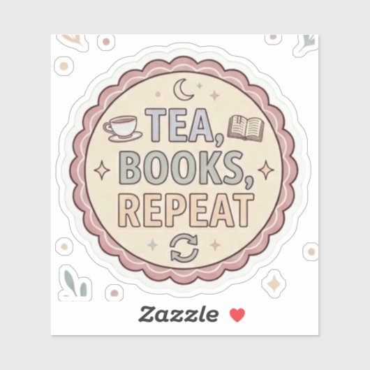 Thee Boeken Herhalen Sticker (Vel)
