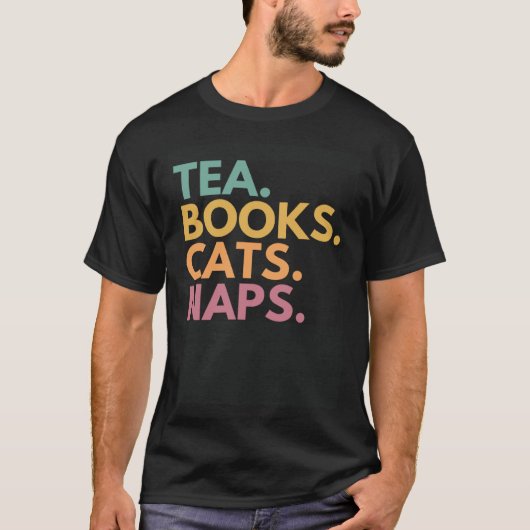 Thee Boeken Katten Slaapjes T-shirt (Voorkant)
