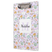 Thee & Boekerige Katten Gepersonaliseerde Monogram Klembord (Links)