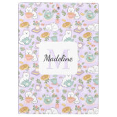 Thee & Boekerige Katten Gepersonaliseerde Monogram Klembord (Achterkant)