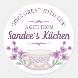 Thee brouwen bal theekopje bloemen cadeau label st