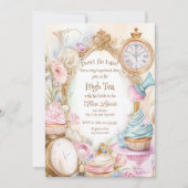 Thee Bruids douche uitnodiging, Alice bruids thee Kaart (Voorkant)
