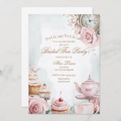 Thee Bruids douche uitnodiging, Alice bruids thee Kaart (Voorkant / Achterkant)
