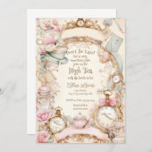Thee Bruids douche uitnodiging, Alice bruids thee Kaart (Voorkant / Achterkant)