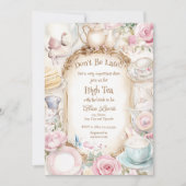 Thee Bruids douche uitnodiging, Alice bruids thee Kaart (Voorkant)
